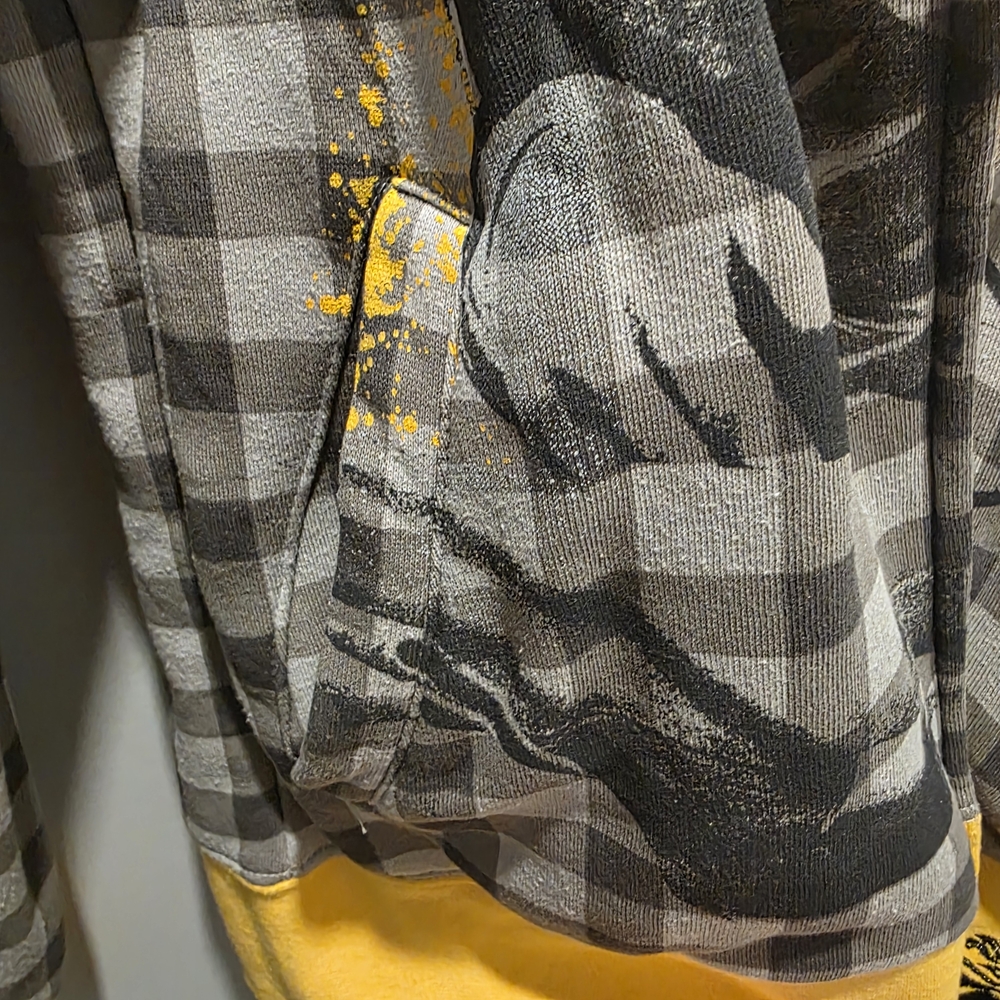 Bob Marley Zip Hoodie Zion Rootswear Plaid Graphic Sweatshirt Size L - Picture 9 of 13
